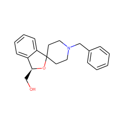 OC[C@@H]1OC2(CCN(Cc3ccccc3)CC2)c2ccccc21 ZINC000013491917