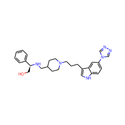 OC[C@H](NCC1CCN(CCCc2c[nH]c3ccc(-n4cnnc4)cc23)CC1)c1ccccc1 ZINC000013802610