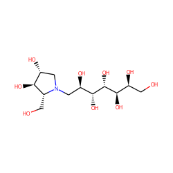 OC[C@H](O)[C@@H](O)[C@@H](O)[C@H](O)[C@H](O)CN1C[C@@H](O)[C@H](O)[C@H]1CO ZINC000064454103