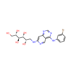 OC[C@H](O)[C@H](O)[C@H](O)[C@@H](O)CNc1cc2ncnc(Nc3cccc(Br)c3)c2cn1 ZINC000003815148