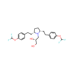 OC[C@H](O)CN1[C@@H](CCc2ccc(OC(F)F)cc2)CC[C@H]1CCc1ccc(OC(F)F)cc1 ZINC000096269930