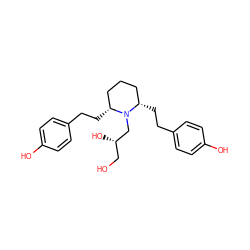 OC[C@H](O)CN1[C@H](CCc2ccc(O)cc2)CCC[C@@H]1CCc1ccc(O)cc1 ZINC000653711438