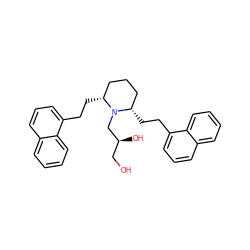 OC[C@H](O)CN1[C@H](CCc2cccc3ccccc23)CCC[C@@H]1CCc1cccc2ccccc12 ZINC000043201091