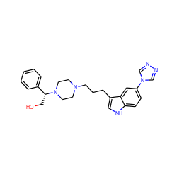 OC[C@H](c1ccccc1)N1CCN(CCCc2c[nH]c3ccc(-n4cnnc4)cc23)CC1 ZINC000022939234