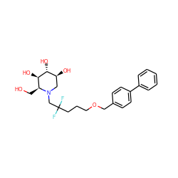 OC[C@H]1[C@@H](O)[C@H](O)[C@@H](O)CN1CC(F)(F)CCCOCc1ccc(-c2ccccc2)cc1 ZINC000299820468