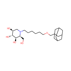 OC[C@H]1[C@@H](O)[C@H](O)[C@@H](O)CN1CCCCCCOCC12CC3CC(CC(C3)C1)C2 ZINC000299820131