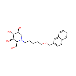 OC[C@H]1[C@@H](O)[C@H](O)[C@@H](O)CN1CCCCCOCc1ccc2ccccc2c1 ZINC000299823620