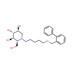 OC[C@H]1[C@@H](O)[C@H](O)[C@@H](O)CN1CCCCCOCc1ccccc1-c1ccccc1 ZINC000299821791