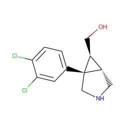 OC[C@H]1[C@@H]2CNC[C@]12c1ccc(Cl)c(Cl)c1 ZINC000045390576