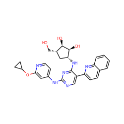 OC[C@H]1C[C@@H](Nc2nc(Nc3ccnc(OC4CC4)c3)ncc2-c2ccc3ccccc3n2)[C@H](O)[C@@H]1O ZINC000473123221