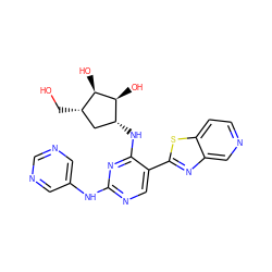 OC[C@H]1C[C@@H](Nc2nc(Nc3cncnc3)ncc2-c2nc3cnccc3s2)[C@H](O)[C@@H]1O ZINC000473109201