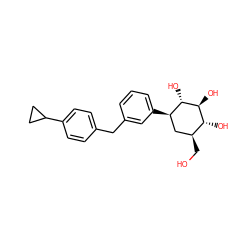 OC[C@H]1C[C@@H](c2cccc(Cc3ccc(C4CC4)cc3)c2)[C@H](O)[C@@H](O)[C@@H]1O ZINC000035825911