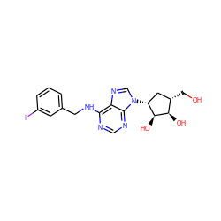 OC[C@H]1C[C@@H](n2cnc3c(NCc4cccc(I)c4)ncnc32)[C@H](O)[C@@H]1O ZINC000013808606