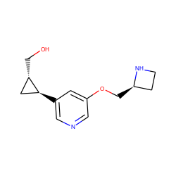 OC[C@H]1C[C@@H]1c1cncc(OC[C@@H]2CCN2)c1 ZINC000096915346