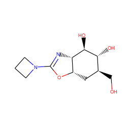 OC[C@H]1C[C@@H]2OC(N3CCC3)=N[C@@H]2[C@@H](O)[C@@H]1O ZINC000204233314