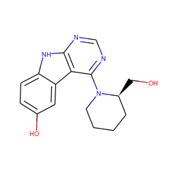 OC[C@H]1CCCCN1c1ncnc2[nH]c3ccc(O)cc3c12 ZINC000221379168