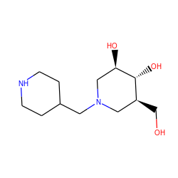 OC[C@H]1CN(CC2CCNCC2)C[C@@H](O)[C@@H]1O ZINC000142828185