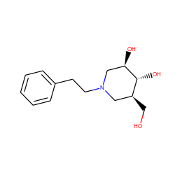 OC[C@H]1CN(CCc2ccccc2)C[C@@H](O)[C@@H]1O ZINC000143283439