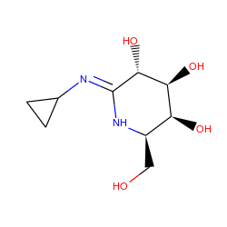 OC[C@H]1N/C(=N\C2CC2)[C@H](O)[C@@H](O)[C@H]1O ZINC000299823711