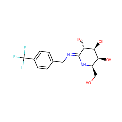 OC[C@H]1N/C(=N\Cc2ccc(C(F)(F)F)cc2)[C@H](O)[C@@H](O)[C@H]1O ZINC000299821259