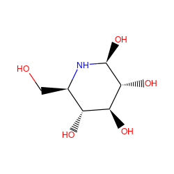 OC[C@H]1N[C@@H](O)[C@H](O)[C@@H](O)[C@@H]1O ZINC000004097257