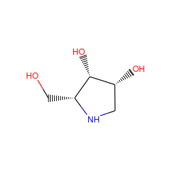 OC[C@H]1NC[C@@H](O)[C@H]1O ZINC000026187408