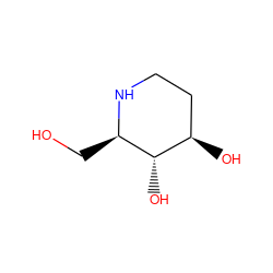 OC[C@H]1NCC[C@@H](O)[C@@H]1O ZINC000004098580