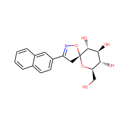 OC[C@H]1O[C@@]2(CC(c3ccc4ccccc4c3)=NO2)[C@H](O)[C@@H](O)[C@@H]1O ZINC000045354682