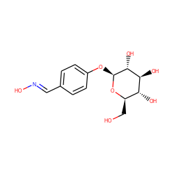 OC[C@H]1O[C@@H](Oc2ccc(/C=N/O)cc2)[C@H](O)[C@@H](O)[C@@H]1O ZINC000101179731