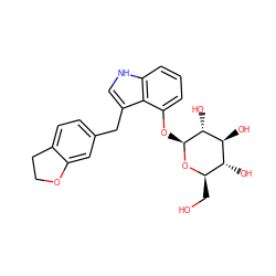 OC[C@H]1O[C@@H](Oc2cccc3[nH]cc(Cc4ccc5c(c4)OCC5)c23)[C@H](O)[C@@H](O)[C@@H]1O ZINC000028571806