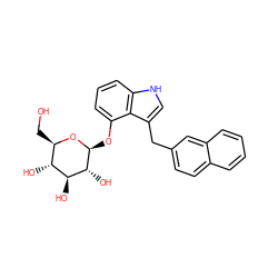 OC[C@H]1O[C@@H](Oc2cccc3[nH]cc(Cc4ccc5ccccc5c4)c23)[C@H](O)[C@@H](O)[C@@H]1O ZINC000028572572