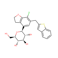 OC[C@H]1O[C@@H](c2cc(Cc3cc4ccccc4s3)c(Cl)c3c2CCO3)[C@H](O)[C@@H](O)[C@@H]1O ZINC000214211295