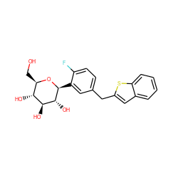 OC[C@H]1O[C@@H](c2cc(Cc3cc4ccccc4s3)ccc2F)[C@H](O)[C@@H](O)[C@@H]1O ZINC000084636064