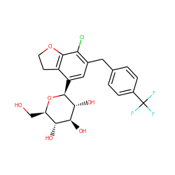 OC[C@H]1O[C@@H](c2cc(Cc3ccc(C(F)(F)F)cc3)c(Cl)c3c2CCO3)[C@H](O)[C@@H](O)[C@@H]1O ZINC000206068090