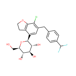 OC[C@H]1O[C@@H](c2cc(Cc3ccc(C(F)F)cc3)c(Cl)c3c2CCO3)[C@H](O)[C@@H](O)[C@@H]1O ZINC000206067082