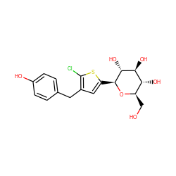 OC[C@H]1O[C@@H](c2cc(Cc3ccc(O)cc3)c(Cl)s2)[C@H](O)[C@@H](O)[C@@H]1O ZINC000072119996