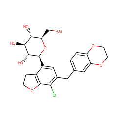 OC[C@H]1O[C@@H](c2cc(Cc3ccc4c(c3)OCCO4)c(Cl)c3c2CCO3)[C@H](O)[C@@H](O)[C@@H]1O ZINC000206118218