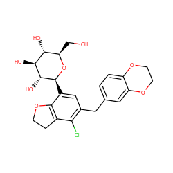 OC[C@H]1O[C@@H](c2cc(Cc3ccc4c(c3)OCCO4)c(Cl)c3c2OCC3)[C@H](O)[C@@H](O)[C@@H]1O ZINC000206112264