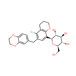 OC[C@H]1O[C@@H](c2cc(Cc3ccc4c(c3)OCCO4)c(Cl)c3c2OCCC3)[C@H](O)[C@@H](O)[C@@H]1O ZINC000206124290