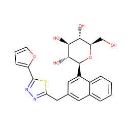 OC[C@H]1O[C@@H](c2cc(Cc3nnc(-c4ccco4)s3)cc3ccccc23)[C@H](O)[C@@H](O)[C@@H]1O ZINC000096173922