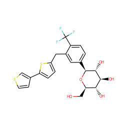 OC[C@H]1O[C@@H](c2ccc(C(F)(F)F)c(Cc3ccc(-c4ccsc4)s3)c2)[C@H](O)[C@@H](O)[C@@H]1O ZINC000066066595