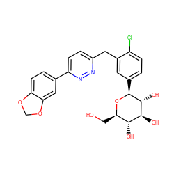 OC[C@H]1O[C@@H](c2ccc(Cl)c(Cc3ccc(-c4ccc5c(c4)OCO5)nn3)c2)[C@H](O)[C@@H](O)[C@@H]1O ZINC000049037140