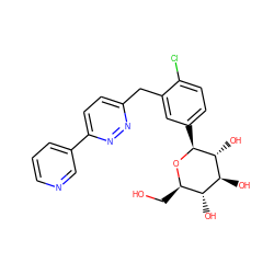 OC[C@H]1O[C@@H](c2ccc(Cl)c(Cc3ccc(-c4cccnc4)nn3)c2)[C@H](O)[C@@H](O)[C@@H]1O ZINC000049035996