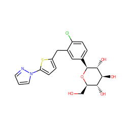 OC[C@H]1O[C@@H](c2ccc(Cl)c(Cc3ccc(-n4cccn4)s3)c2)[C@H](O)[C@@H](O)[C@@H]1O ZINC000096282341