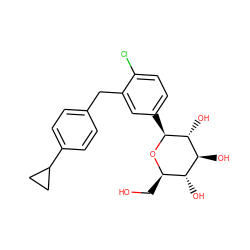 OC[C@H]1O[C@@H](c2ccc(Cl)c(Cc3ccc(C4CC4)cc3)c2)[C@H](O)[C@@H](O)[C@@H]1O ZINC000072178411