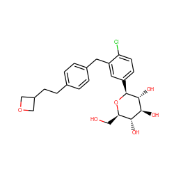 OC[C@H]1O[C@@H](c2ccc(Cl)c(Cc3ccc(CCC4COC4)cc3)c2)[C@H](O)[C@@H](O)[C@@H]1O ZINC000201742618