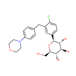 OC[C@H]1O[C@@H](c2ccc(Cl)c(Cc3ccc(N4CCOCC4)cc3)c2)[C@H](O)[C@@H](O)[C@@H]1O ZINC000142261073