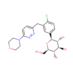 OC[C@H]1O[C@@H](c2ccc(Cl)c(Cc3ccc(N4CCOCC4)nn3)c2)[C@H](O)[C@@H](O)[C@@H]1O ZINC000049046508