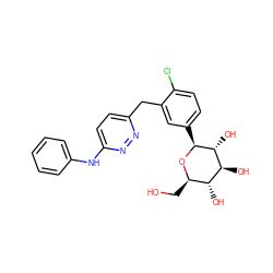 OC[C@H]1O[C@@H](c2ccc(Cl)c(Cc3ccc(Nc4ccccc4)nn3)c2)[C@H](O)[C@@H](O)[C@@H]1O ZINC000049792963