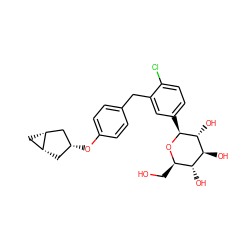 OC[C@H]1O[C@@H](c2ccc(Cl)c(Cc3ccc(O[C@@H]4C[C@@H]5C[C@@H]5C4)cc3)c2)[C@H](O)[C@@H](O)[C@@H]1O ZINC001772610971